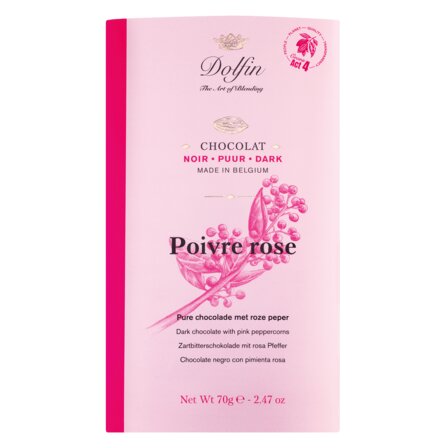 Zartbitterschokolade mit rosa Pfeffer